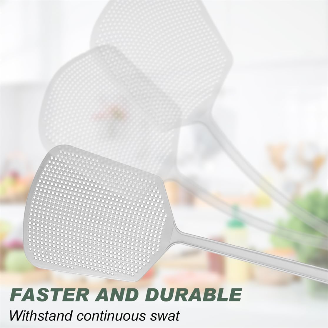 Fly Swatter Plastic Fly Swat 3PCS Manual Flyswatter Long Handle Racket for Indoor Outdoor