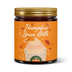 fantaswick pumpkin spice latte | 100% natural coconut soy wax pumpkin spice latte scented candle | fall candle gifts for women | hand-poured baked pumpkin spice candle | 9oz