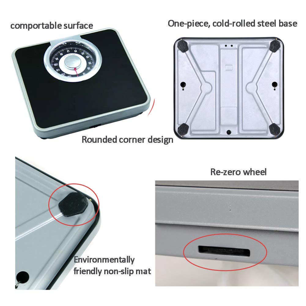 Mechanical Analog Scale, Digital Bathroom Scale, No Battery, Mechanical Bathroom Scales - Academy Doctors Style