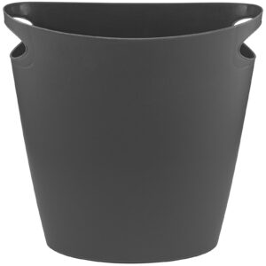 Superio Slim Bathroom Trash Can 2 Gallon Grey Plastic Small Compact Waste Basket for Bedroom, Dorm, Under Office Desk Dustbin