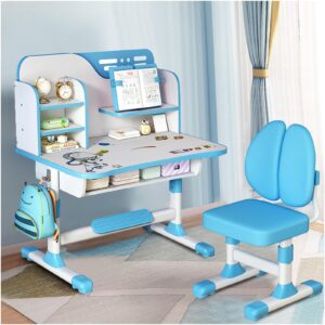 hovtoil study table and chair set for kids,children's large kid school desk,eco-friendly material child table, ergonomic design children's desk desk for kid,kids desk