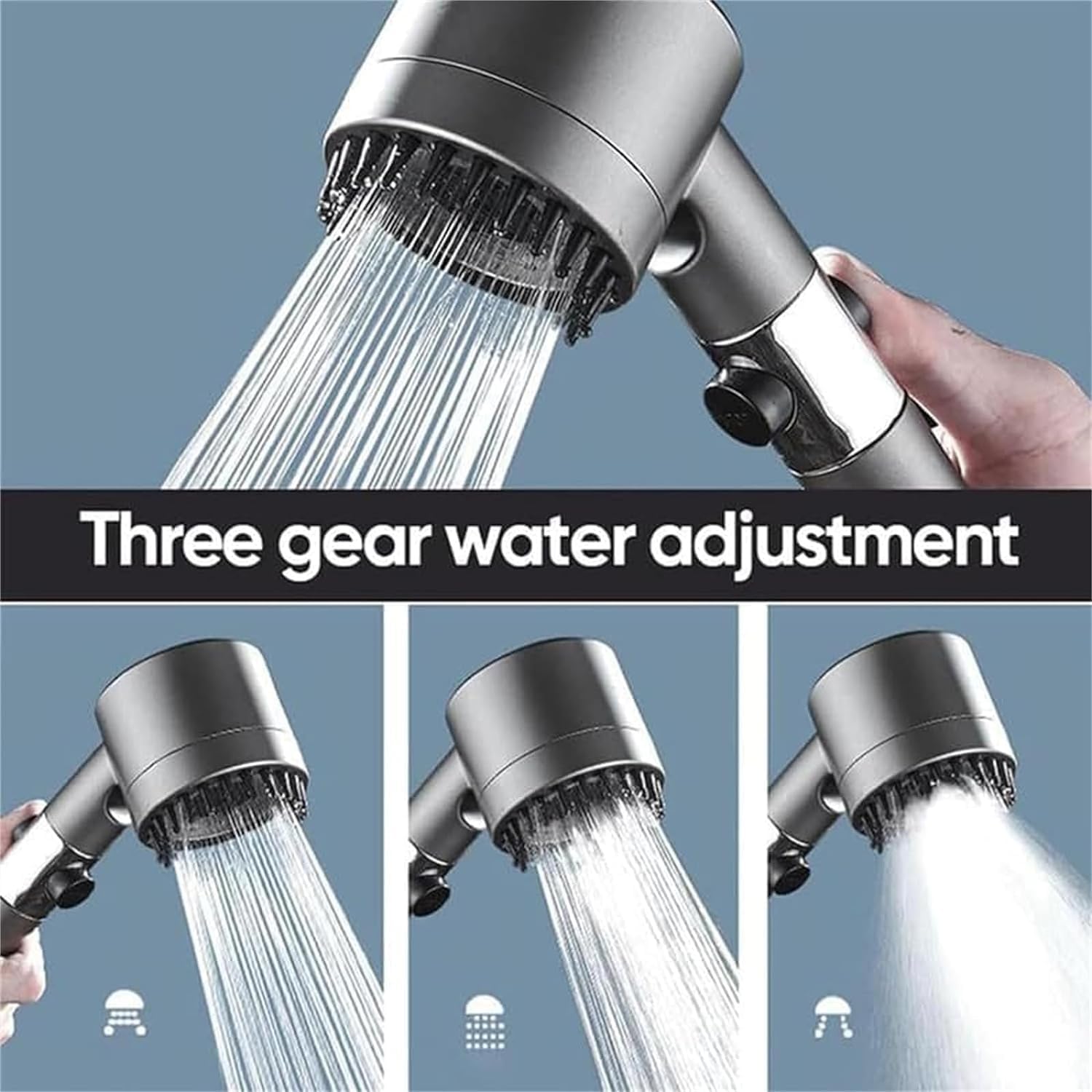 Muravai Shower Head, 2024 New Upgrade Muravai Showerpro Filtered Showerhead,High Pressure Shower Heads, Pressure Boosting Shower Head Spray, Adjustables Pressure Showerhead with Hose and Filter