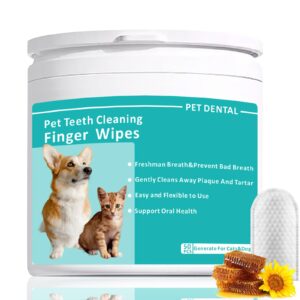 leoezx pet tooth cleaning finger wipes (50pcs),dog teeth cleaning wipes,dog dental cleaning finger sleeves,reduces plaque & freshens breath,freshens breath, safe and natural