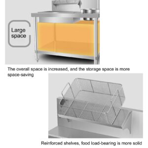 Breading Table Fried Food Prep Station, Stainless Steel Breading Table, commercial fried food prep table, Adjustable Feet, for Commercial Kitchens and Restaurant Businesses