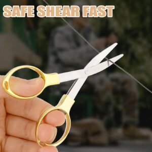 2pcs Folding Scissors Portable Safety Small Travel Scissors Anti Rust Badge Scissors Mini Shear Telescopic Cutter,Little Scissors for Nurse Travel Office Fishing Crafts