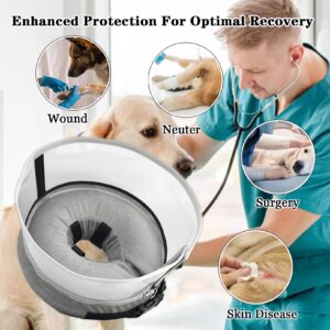 Inflatable Dog Cone Collar - B8-3 Surgery Recovery Adjustable Soft Alternative Neck Donut with Shield for Small Medium Large Pet,XL