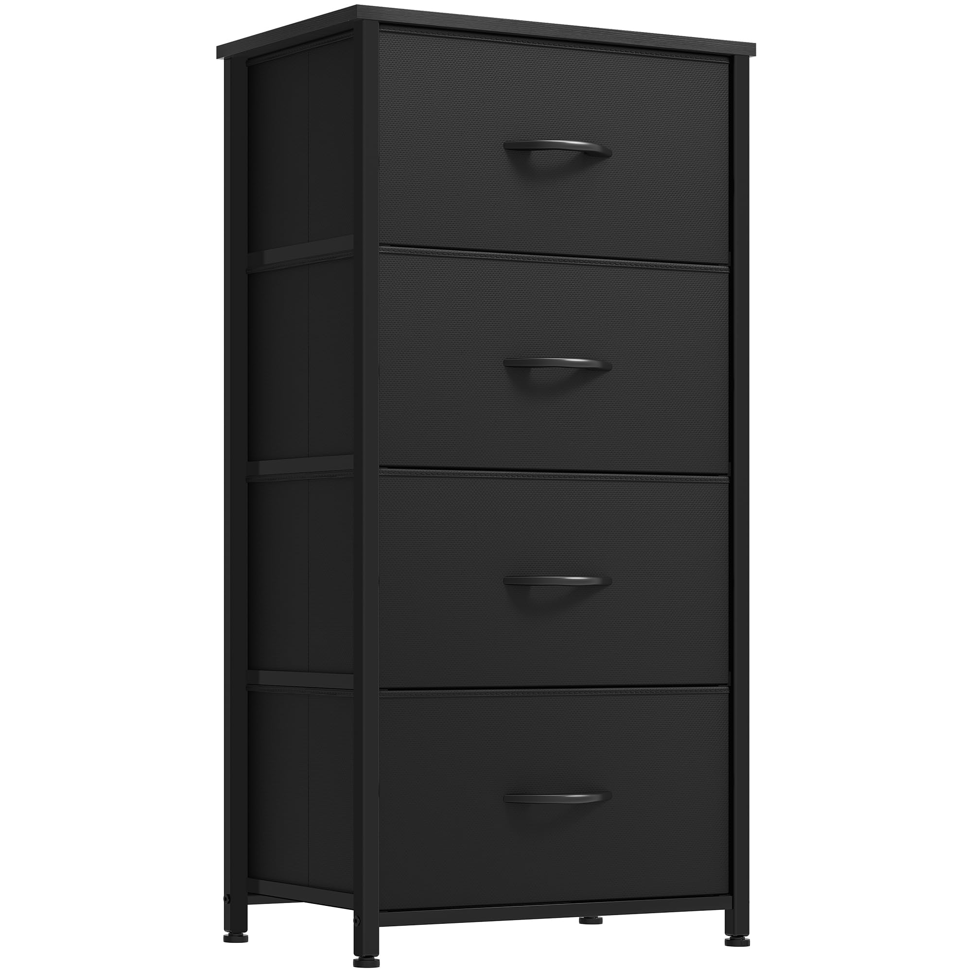 YITAHOME Storage Tower with 4 Drawers - Fabric Dresser, Organizer Unit for Bedroom, Living Room, Closets - Sturdy Steel Frame, Easy Pull Fabric Bins & Wooden Top