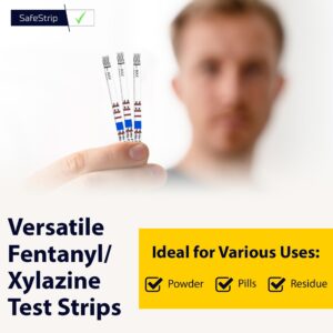 HarmGuard FX - 2-in-1 Fentanyl/Xylazine Test Strip Kit, Easy-to-Use 10-Pack Test Strips with Scoop, Ideal for Facility/Home Medical Drug Tests on Pills, Powder, Liquids & Residue