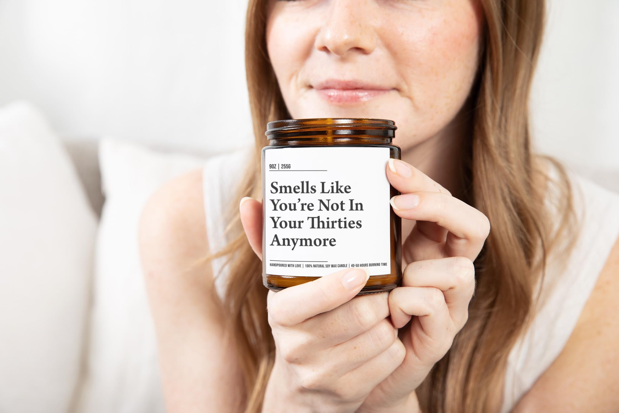 Smells Like You're Not in Your Thirties Anymore - Funny 40th Birthday Gifts for Women and Men - Funny Present Idea for Husband Wife – 40 Year Old Party Decorations for Him, Her - 9oz Soy Wax Candle