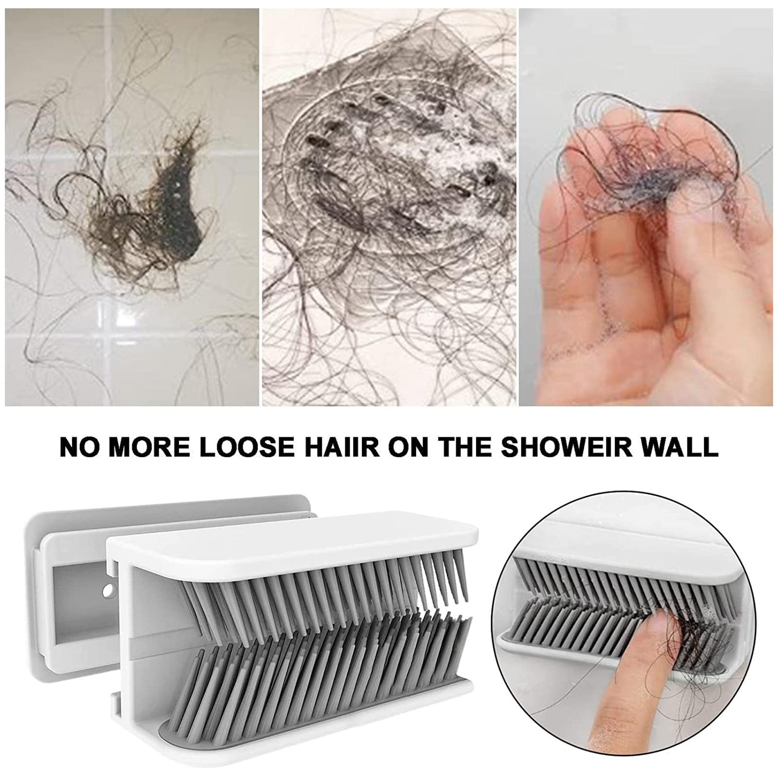 Shower Hair Catcher Wall Bathroom Hair Catcher Adhesive Bathtub Drain Hair Catcher For Bathroom Bathtub Bedroom Kitchen