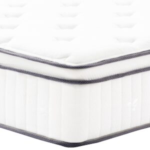 mikibama king size mattress, 14 inch hybrid king mattress in a box,king bed mattress with memory foam and pocket spring,tight top medium firm feel, 76"*80"*14"