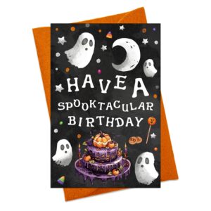 bizibaff halloween birthday card ghosts happy birthday halloween cards gift for kids women men funny halloween birthday cards with envelope spooky halloween baby shower party halloween birthday card