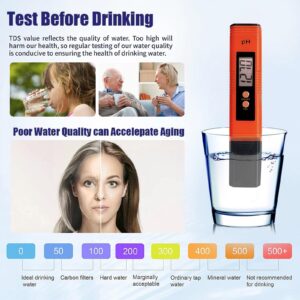 SGJHEQ 4ml PH Meter,PH Tester Digital,PH Meter for Water,High Accuracy Water Quality Tester with 0-14 PH Measurement Range, PH Meter for Household Drinking Water, Swimming Pool