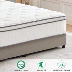 mikibama King Size Mattress, 14 Inch Hybrid King Mattress in a Box,King Bed Mattress with Memory Foam and Pocket Spring,Tight Top Medium Firm Feel, 76"*80"*14"