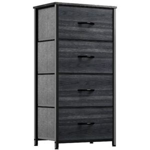 yitahome dresser with 4 drawers - fabric storage tower, organizer unit for bedroom, hallway, closets - sturdy steel frame, wooden top & easy pull fabric bins