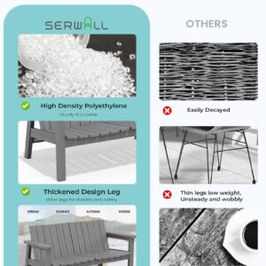 SERWALL Outdoor Bench for 2 Person, Grey 1 Pack