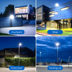 CINOTON Outdoor Solar Landscape Pathway Lights with 3 Lighting Modes and 240W/200W/150W LED Parking Lot Light Outdoor 36000LM, 100-277V Dusk to Dawn IP65 Waterproof Commercial Street Light