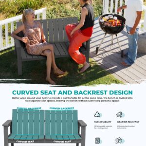 SERWALL Outdoor Bench for 2 Person, Grey 1 Pack