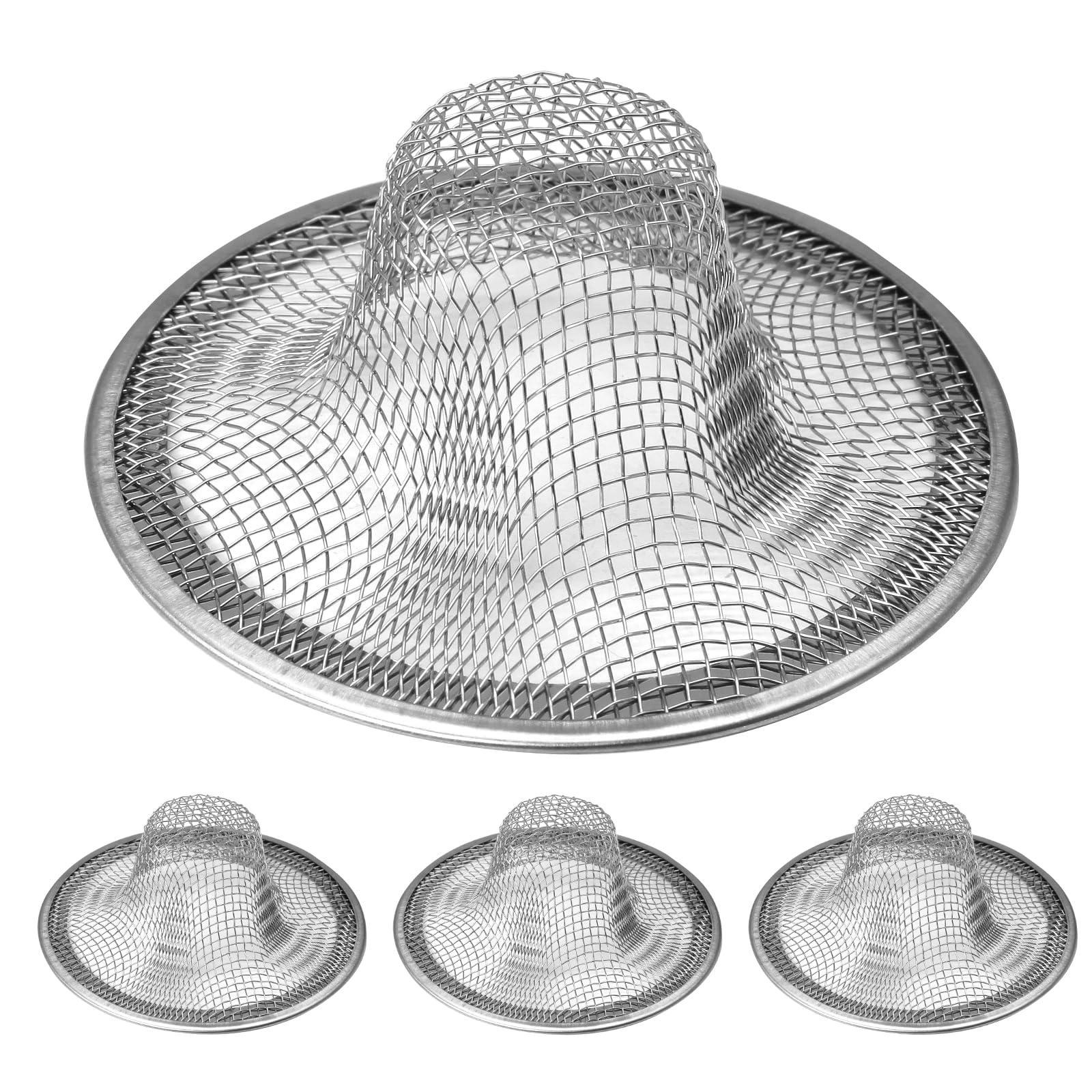 BokWin 4PCS 2.75 inch Top / 1 inch Stainless Steel Mesh Sink Strainer Slop Basket Filter Trap for Kitchen Drain Basket