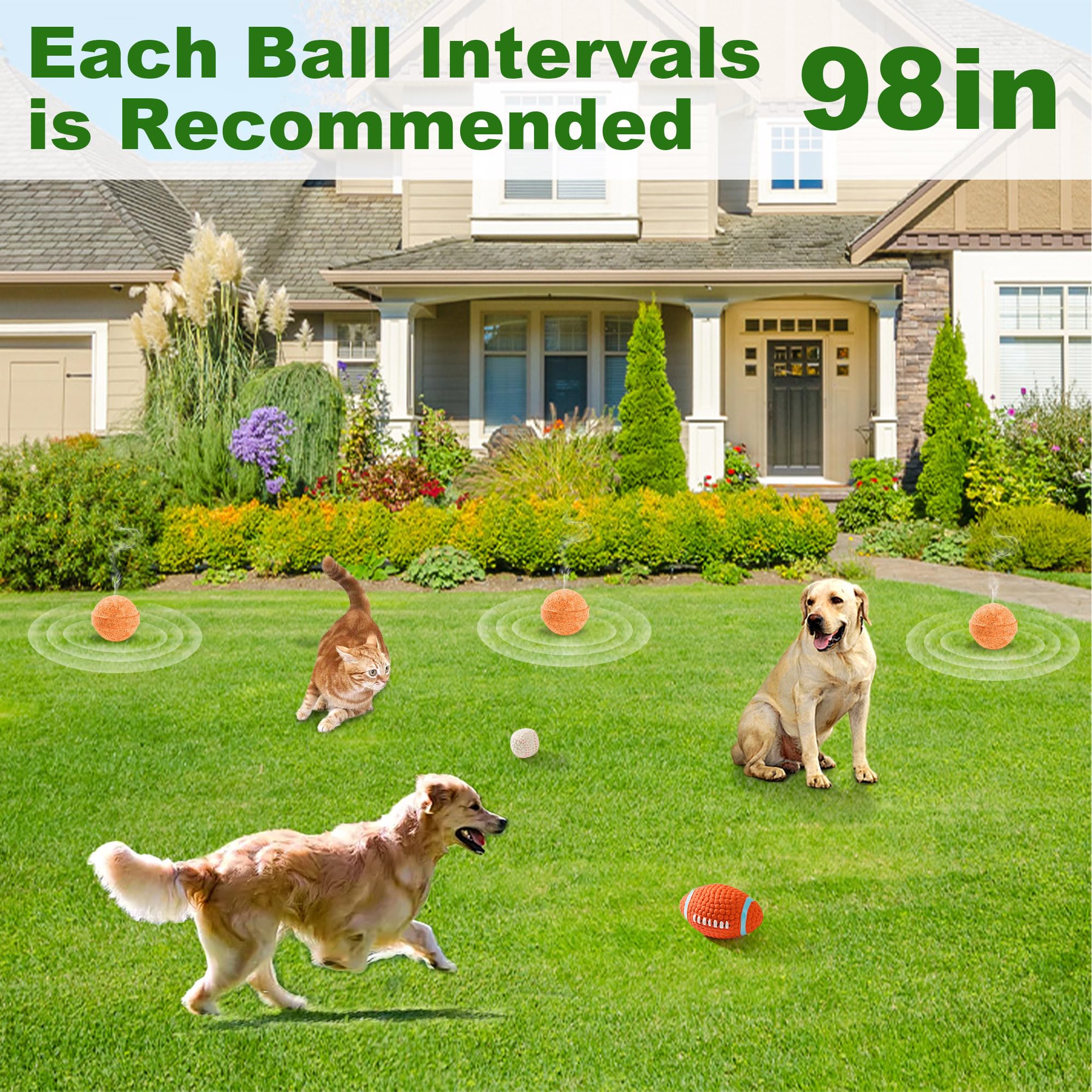 12 Pack Cat and Dog Repellent Balls - Natural Peppermint Oil Cat Deterrent for Indoor/Outdoor Use, Keeps Stray Cats Digging Dogs Away from Yard, Lawn, Garden, and Furniture - Safe for Pets and Family