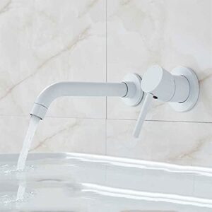 dusjyohrd basin faucet wall mounted 2 hole modern wall-mount mixer tap bathroom sink faucet swivel wall spout bath with single lever taps