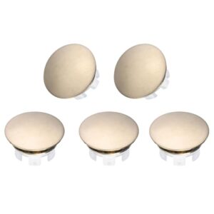 uxcell 5pcs sink overflow rings, bathroom kitchen basin trim bath sink hole round head double layer brass overflow drain cover insert in hole (gold tone, white)