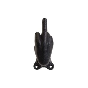 tg,llc treasure gurus funny metal wall mount middle finger hook screw you coat hat towel rack eff off man cave home bar garage decor