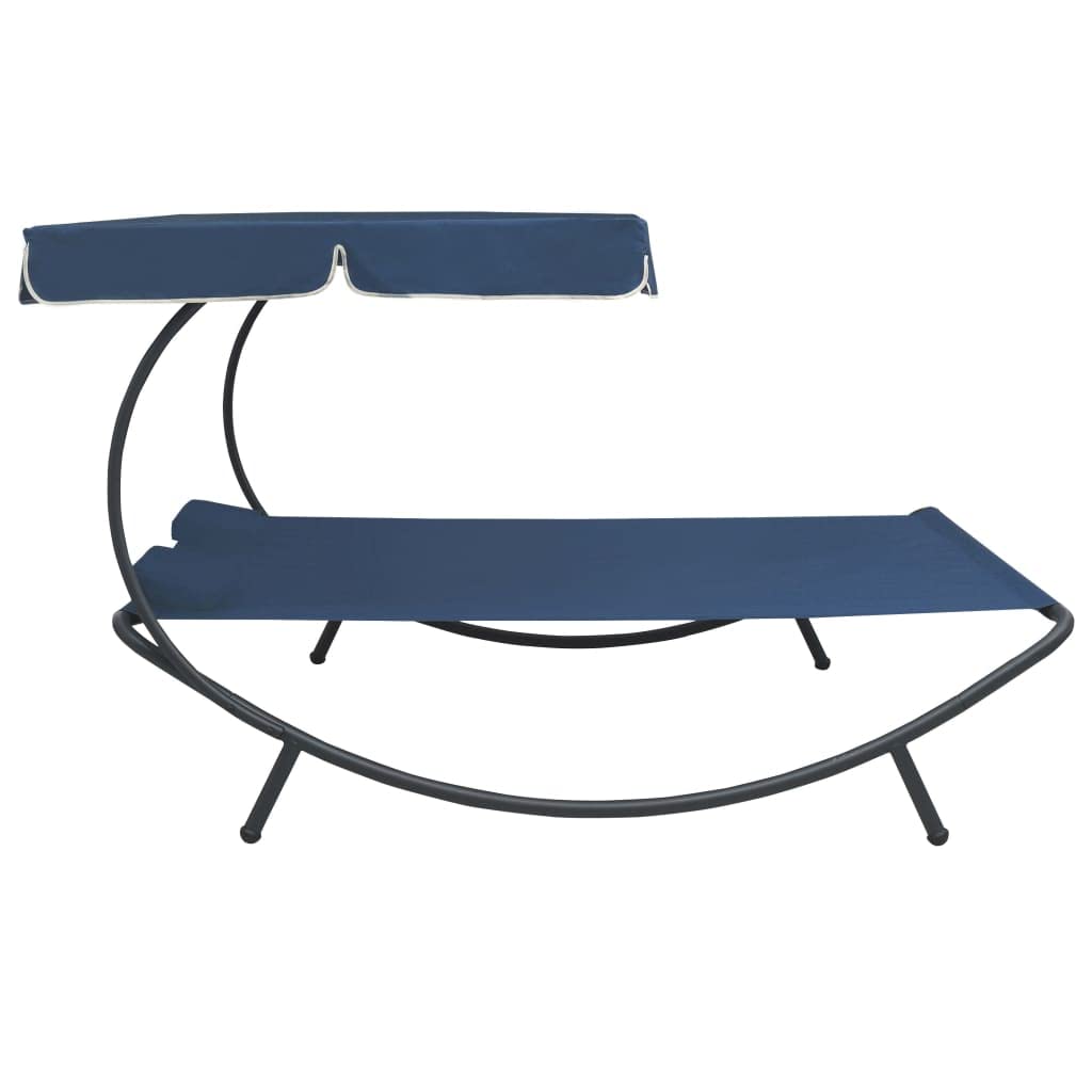 RINDIGOO Patio Seating Patio Lounge Bed with Canopy and Pillows Blue,Double Lounge Bed with Canopy and Pillows Weather Resistant, Durable, and Stylish for Outdoor Relaxation and Fun Outdoor Furniture