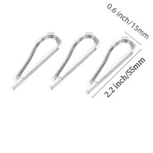 2.2inch/55mm 100Pcs Transparent Plastic U Shape Alligator Clips with Teethless， Clear Shirt Clips for Shirt Folding tie Socks Pants Fixed Clothes in Place