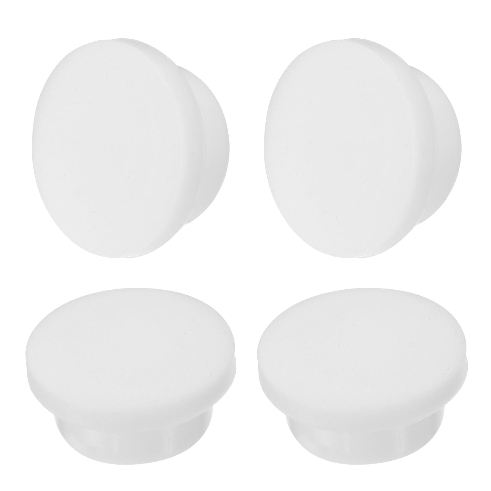 uxcell 4pcs Sink Overflow Rings, Bathroom Kitchen Basin Trim Bath Sink Hole Round Semi-Open Hole Silicone Overflow Drain Cover Insert in Hole (White)