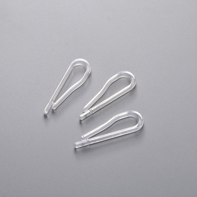 2.2inch/55mm 100Pcs Transparent Plastic U Shape Alligator Clips with Teethless， Clear Shirt Clips for Shirt Folding tie Socks Pants Fixed Clothes in Place