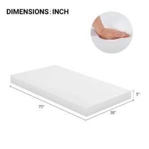 PIKAQTOP 5 Inch Gel Memory Foam Mattress - Gel Infusion, CertiPUR-US Certified, Comfy Support - Twin Size in a Box