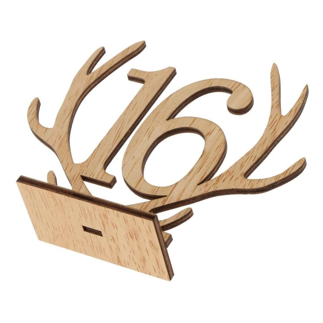 SWEETBIUTI Table Numbers Wooden Number Plate Freestanding Table Cards 1-20 Table Number Sign Stand Antler Table Cards Table Decor for Banquets Outdoor Living.