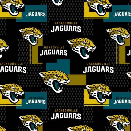 Jacksonville Jaguars Cotton Fabric - NFL Team Logo Cotton Fabric by The Yard, Fat Quarter, Half Yard, 1 Yard, 2 Yard Cuts