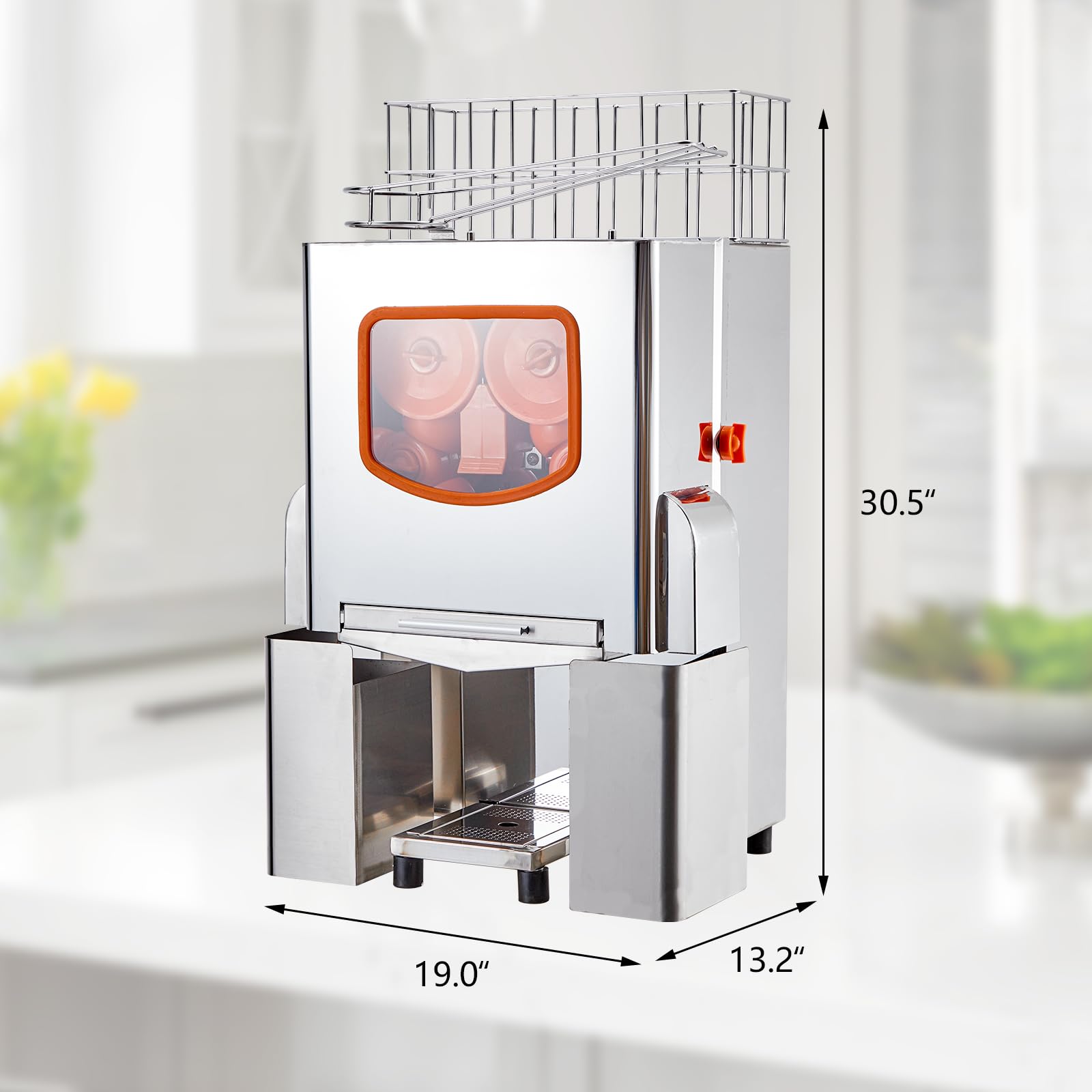 Commercial Juicer Machine, 110V 120W Orange Squeezer for 22-30 per Minute, SUS 304 Tank Stainless Sugar Cane Juicer Machine for Lemon, Sugar Cane, Orange