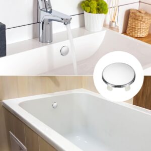 uxcell 8pcs Sink Overflow Rings, Bathroom Kitchen Basin Trim Bath Sink Hole Round Single Layer Plastic Overflow Drain Cover Insert in Hole (Silver Tone, White)