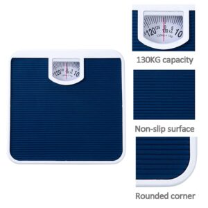 Bathroom Scale 287lb/130kg Capacity Extra Large Mechanical Dial Heavy Duty Professional Accurate Body Weight Scales(Light Gray)