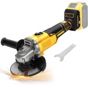 cordless angle grinder for dewalt 20v batteries,11000rpm brushless electric grinder,3 variable speed metal grinder for 4-1/2"wheels with adjustable handle grinding,cutting and polishing (not battery)