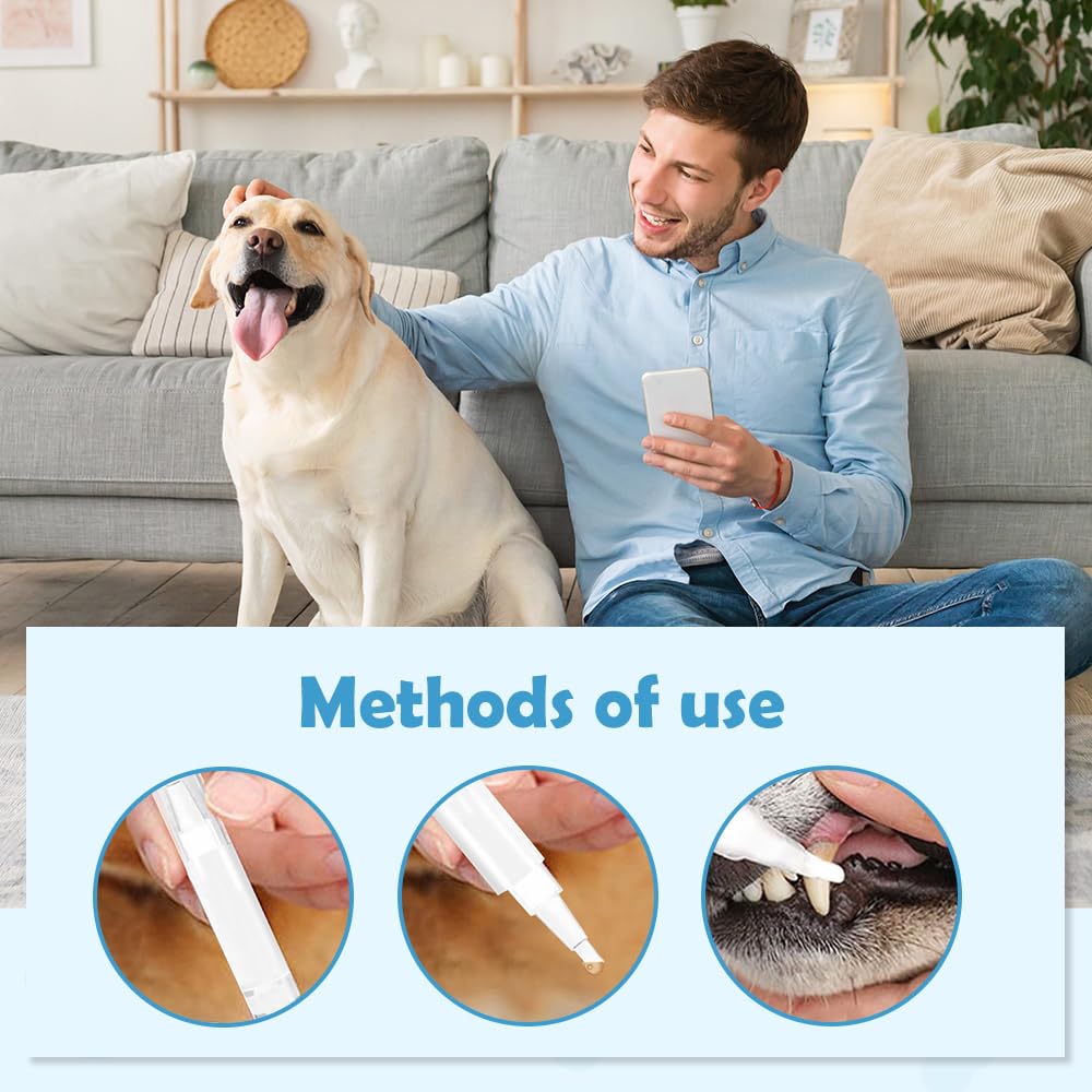 Dawmud Pet Toothbrush Pen, 2024 New Upgraded Toothbrush Pen Oral Repair Gel Strips for Teeth Whitening, Premium Dog Toothbrush Kit Dog Tartar Remover for Teeth (1Pcs)