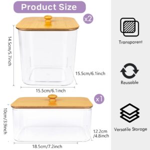 2+1 Pack Laundry Pods Container,Clear Laundry Detergent Powder Storage Containers,Laundry Room Organization Containers with Wooden Lids & Labels,Laundry Pods Holder for Scent Booster,Dryer Ball