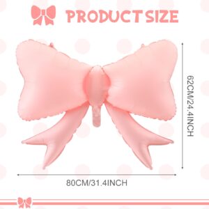 Hungdao 8 Pcs Bow Balloon Bow Theme Birthday Party Decoration Latex Bow Balloon Baby Shower Girl Party Supplies Macaron Coquette Cute Supplies Wedding Bridal Shower Decoration (Pink)