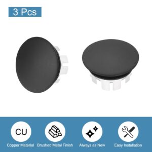 uxcell 3pcs Sink Overflow Rings, Bathroom Kitchen Basin Trim Bath Sink Hole Round Head Double Layer Brass Overflow Drain Cover Insert in Hole (Black, White)