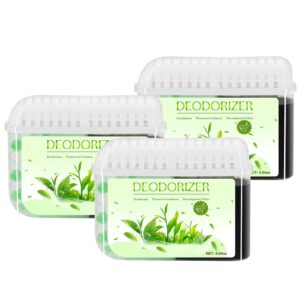 refrigerator deodorizer can be used for over 2 months more effective fridge deodorizer than baking soda bamboo charcoal suitable for refrigerators shoe cabinets (green tea flavor)