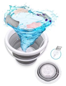 portable washing machine, mini washing machine with foldable laundry bucket,portable turbo washer by for socks underwear bra, travel business trip or college rooms