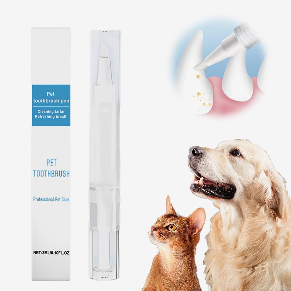 Dawmud Pet Toothbrush Pen, 2024 New Upgraded Toothbrush Pen Oral Repair Gel Strips for Teeth Whitening, Premium Dog Toothbrush Kit Dog Tartar Remover for Teeth (1Pcs)