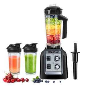 mdhand 2200w smoothie blender with 68oz bpa-free jar, adjustable speeds for smoothies, ice crushing & protein shakes, with 2 to-go cups, perfect kitchen essential for juicing & frozen drinks, black