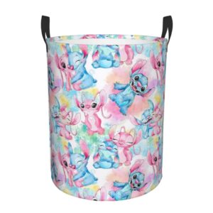 vlhencd cartoon laundry basket with handles, waterproof laundry hamper organizer basket for clothes toys medium