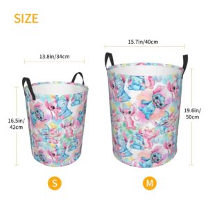 VLHENCD Cartoon Laundry Basket with Handles, Waterproof Laundry Hamper Organizer Basket for Clothes Toys Medium