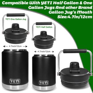 Improved Jug Lid for YETI Half Gallon and One Gallon Jug, Upgraded Replacement Lid for YETI Jug, 64oz/128 oz Water Bottle Lid Replacement, Lightweight, BPA Free Plastic, Dishwasher Safe