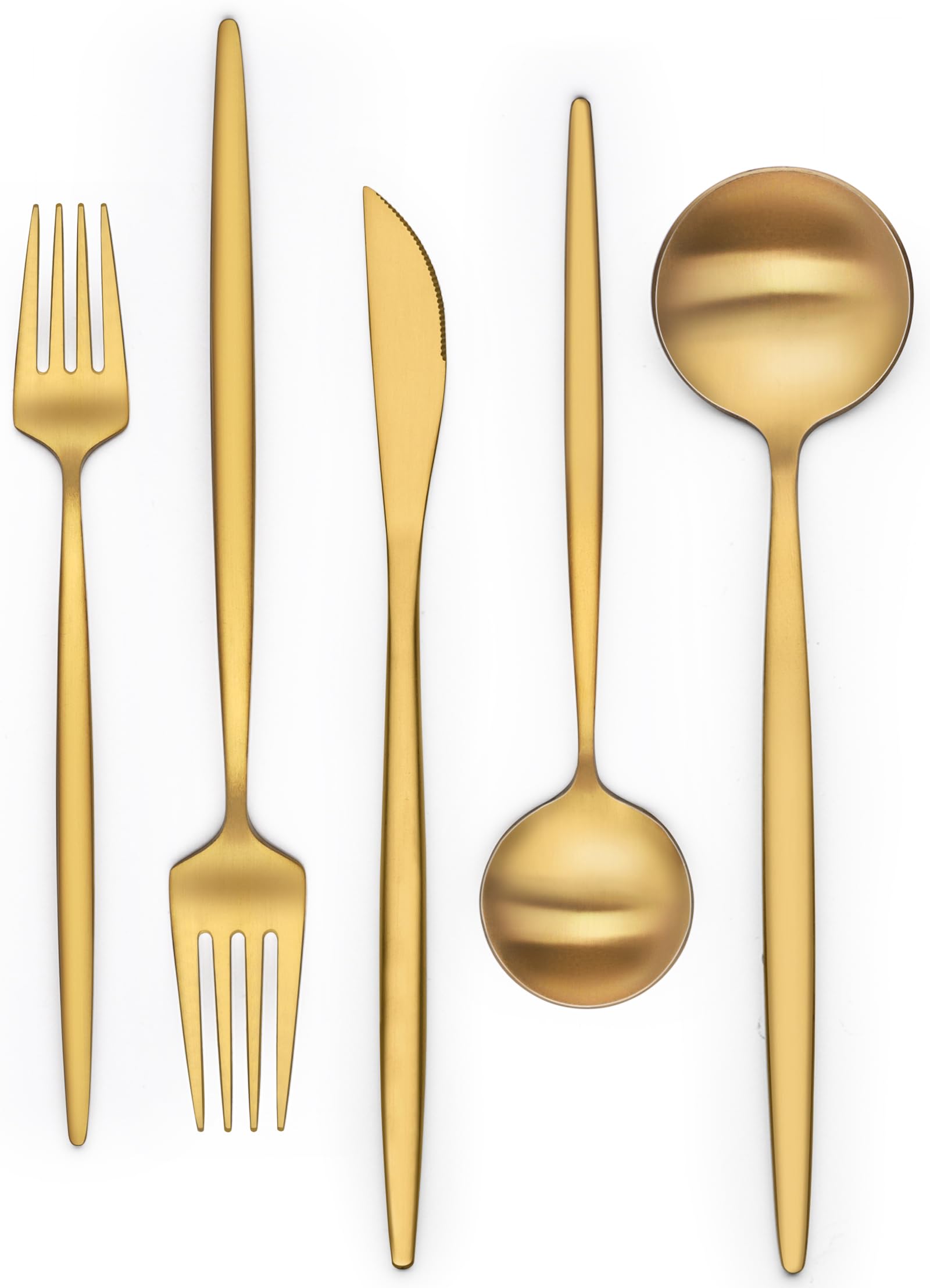 60-Piece Gold Silverware Set, Stainless Steel Flatware Set Service for 12, Utensils Cutlery Sets for Home Restaurant, Include Knife Fork Spoon Set, Dishwasher Safe